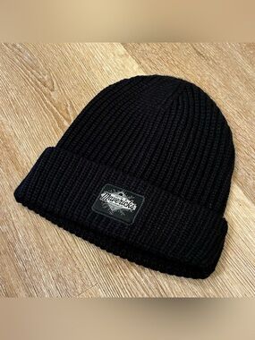 Mavericks Festival Black Knit Golden Goods Beanie Hat One Size